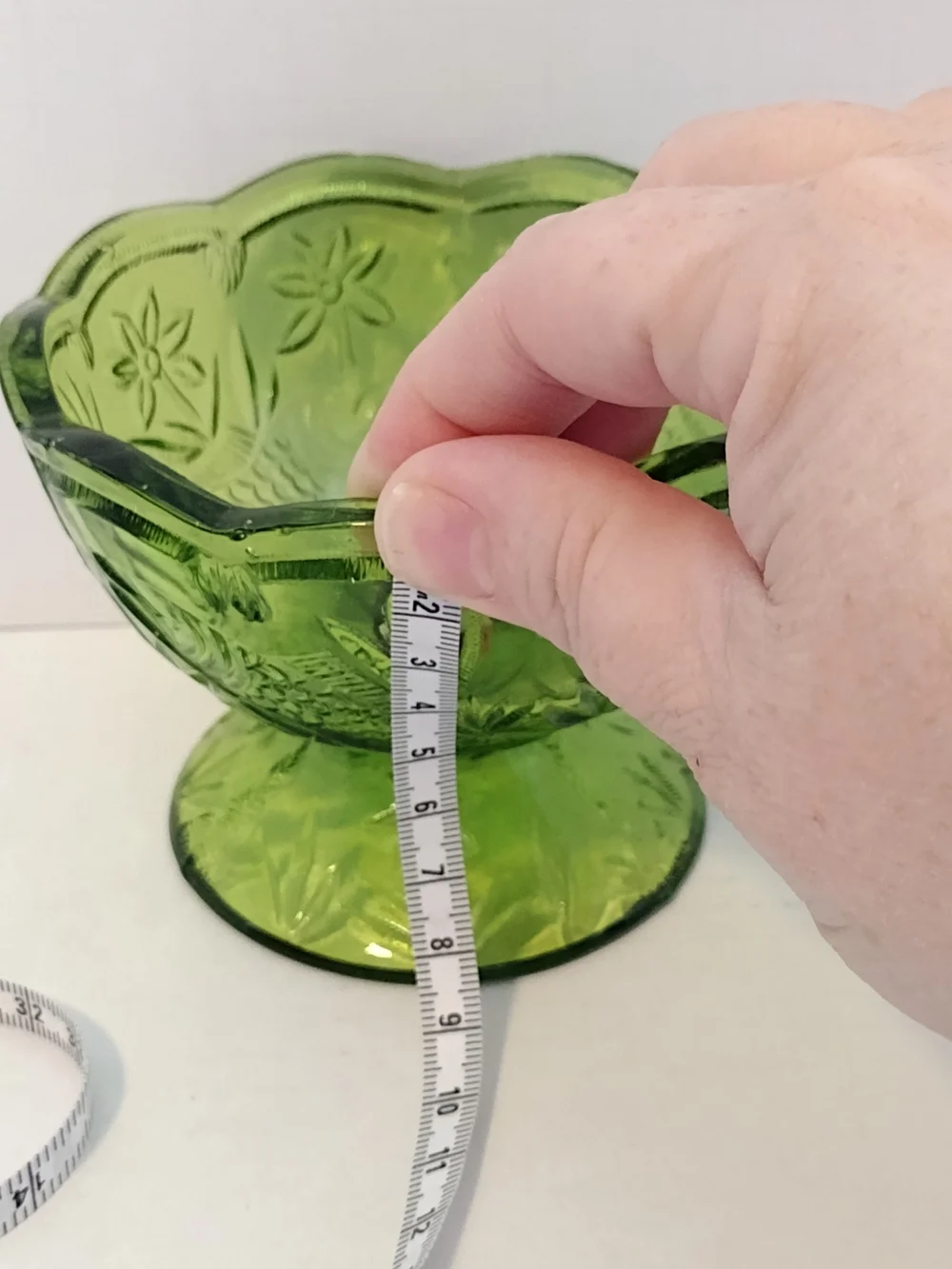 Indiana Glass Green Pressed Glass Compote